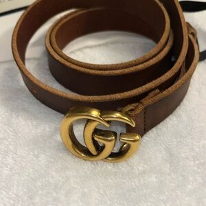 Size 85 Gucci Double G thin Marmont brown belt